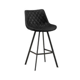 Barstol Juno Dimehouse Sort LxBxH 86x56x56 Kunstlæder Hvid foto diagonalt set forfra