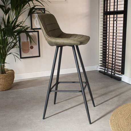 Barstol Kenton Dimehouse Grøn LxBxH 84x54x49 Mikrofiber Atmosfærisk foto fra siden