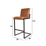 Barstol Kuba Dimehouse Cognac LxBxH 72x69x54 Kunstlæder Hvid fotostørrelsesangivelse