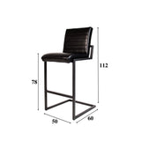 Barstol Kuba Dimehouse Sort LxBxH 93x58x53 Kunstlæder Hvid fotostørrelsesangivelse