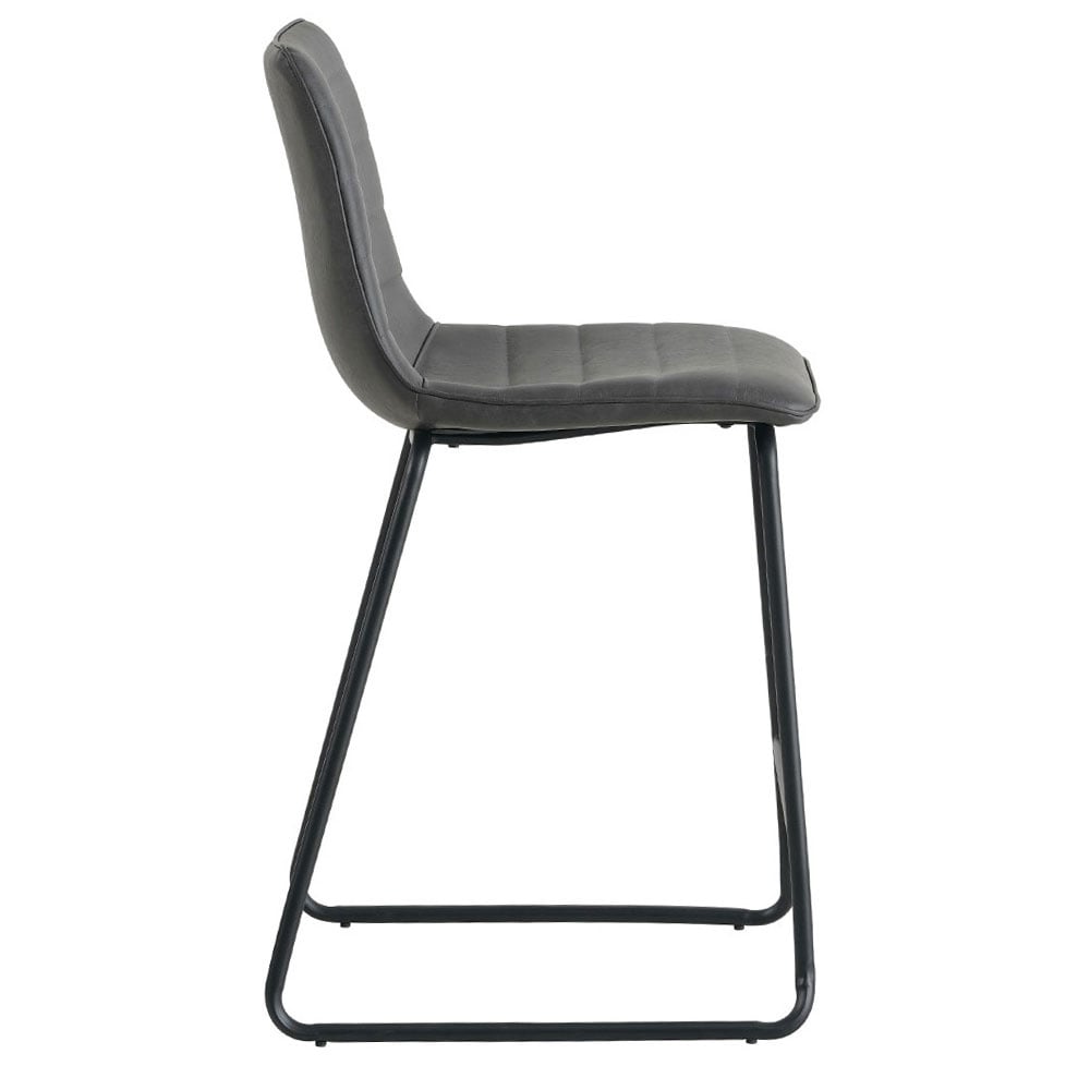 Barstol Mark imiteret læder Dimehouse Antracit LxBxH 79x65x54 Kunstlæder Hvid foto fra siden