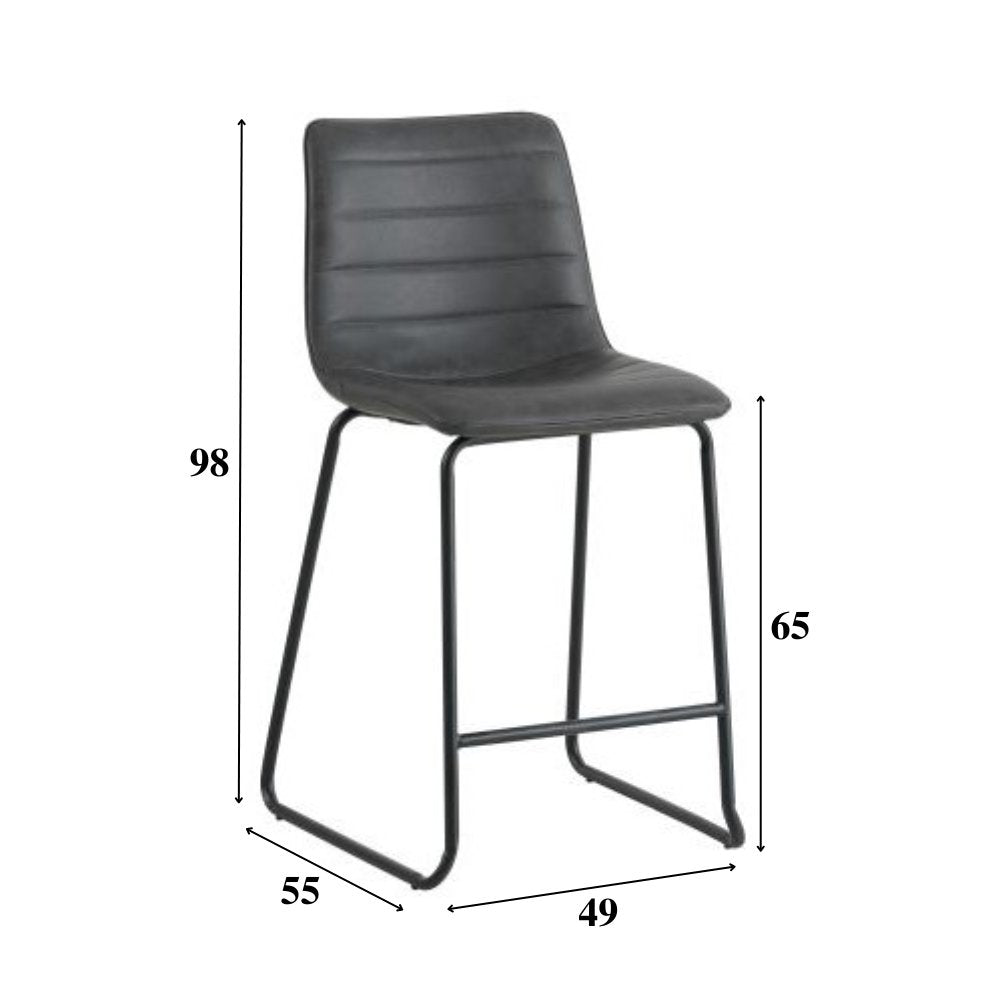 Barstol Mark imiteret læder Dimehouse Antracit LxBxH 79x65x54 Kunstlæder Hvid fotostørrelsesindikation