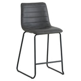 Barstol Mark imiteret læder Dimehouse Antracit LxBxH 79x65x54 Kunstlæder Hvid foto diagonalt set forfra