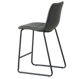 Barstol Mark imiteret læder Dimehouse Antracit LxBxH 79x65x54 Kunstlæder Hvid foto diagonalt set bagfra