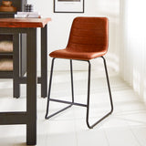 Barstol Mark imiteret læder Dimehouse Cognac LxBxH 79x65x54 Kunstlæder Atmosfærisk foto diagonalt set forfra