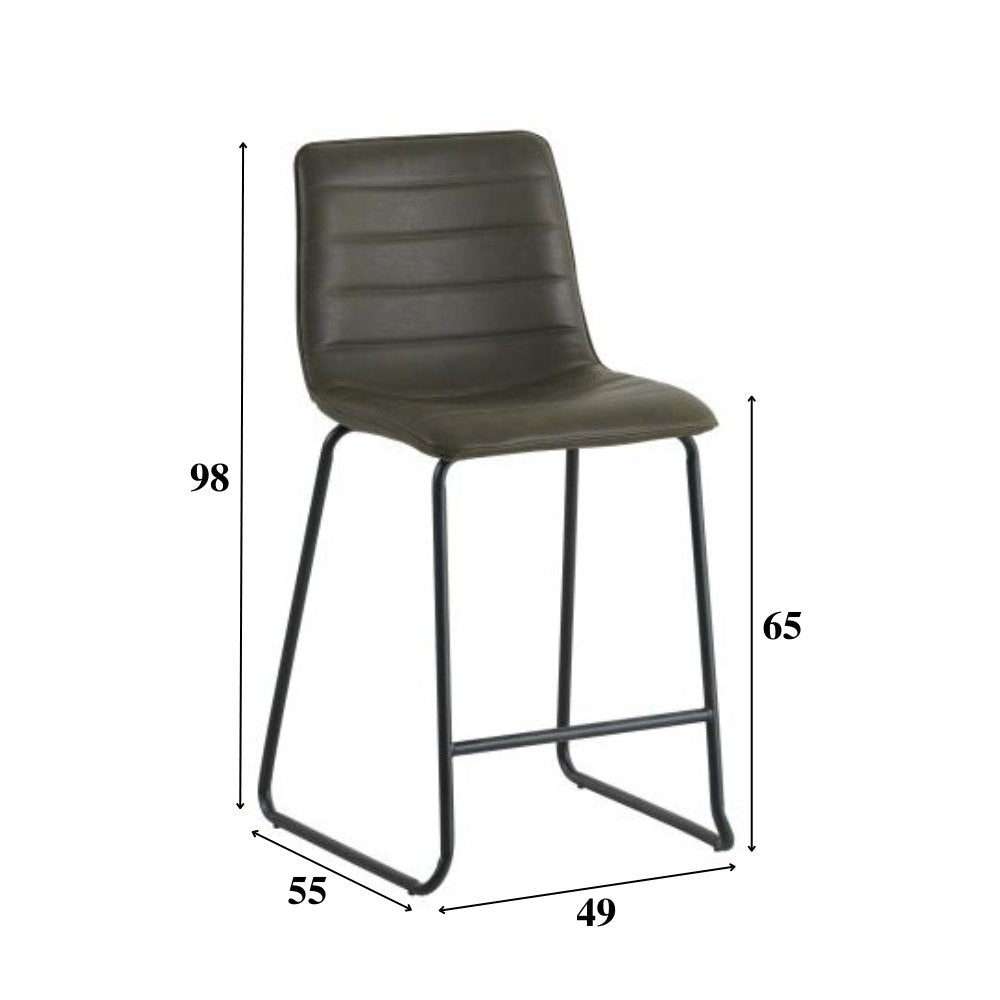 Barstol Mark imiteret læder Dimehouse Grøn LxBxH 79x65x54 Kunstlæder Hvid fotostørrelsesindikation