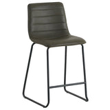 Barstol Mark imiteret læder Dimehouse Grøn LxBxH 79x65x54 Kunstlæder Hvid foto diagonalt set forfra