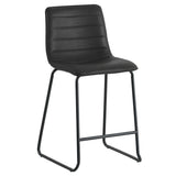 Barstol Mark imiteret læder Dimehouse Sort LxBxH 79x65x54 Kunstlæder Hvid foto diagonalt set forfra