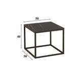 Sidebord Fien Dimehouse Sort LxBxH 63x63x10 Sintret sten Hvid fotostørrelsesangivelse