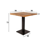 Spisebord Bistrobord Square Dimehouse Brun LxBxH 97x97x7 Mangotræ Hvid fotostørrelsesangivelse