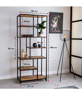 Reol Sparrow Dimehouse Brun LxBxH 189x83x38 Mangotræ Atmosfære foto størrelse indikation