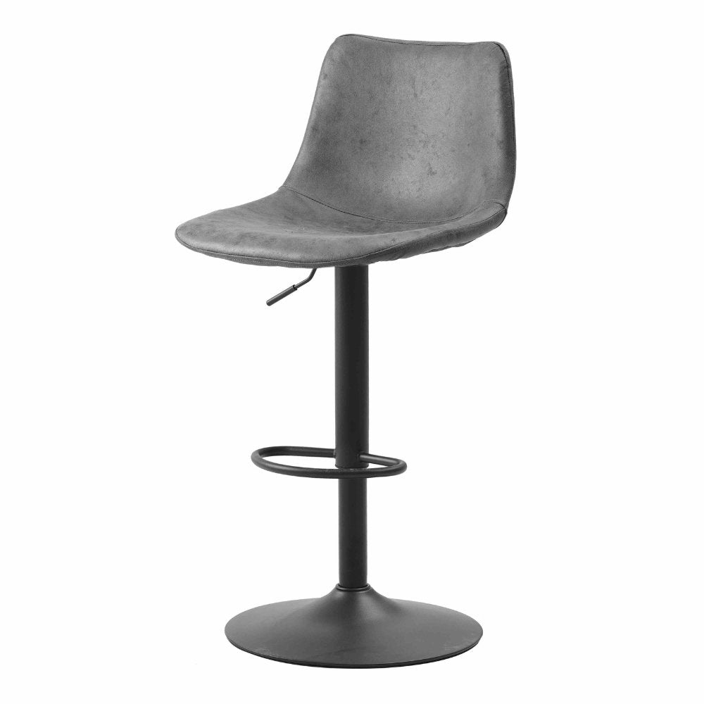 Barstol Boran Dimehouse Antracit LxBxH 55x54x53 Øko-læder Hvid foto diagonalt set forfra