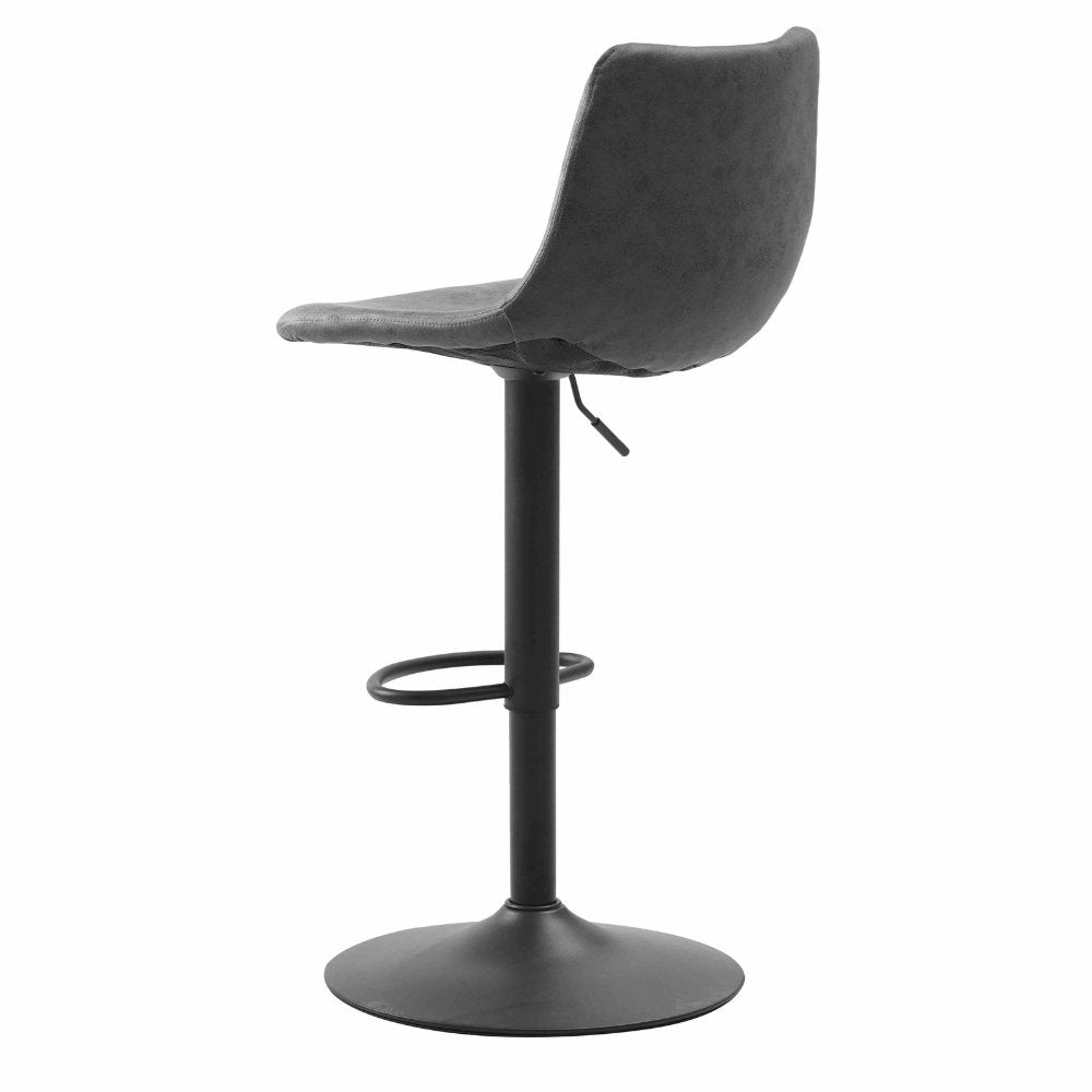 Barstol Boran Dimehouse Antracit LxBxH 55x54x53 Øko-læder Hvid foto diagonalt set bagfra