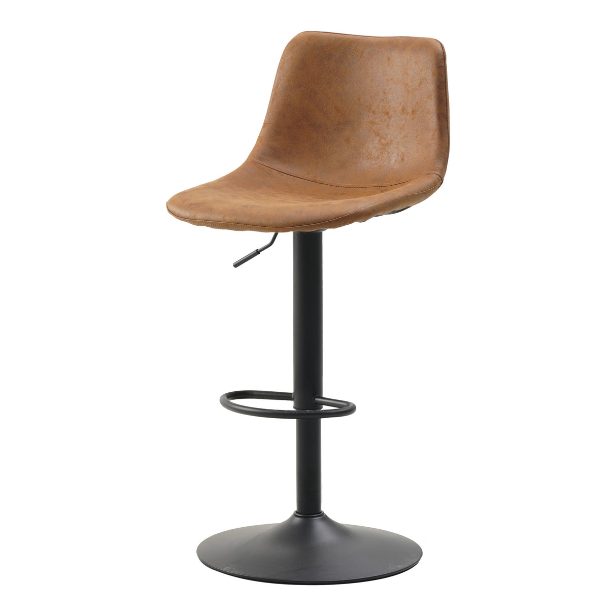Barstol Boran Dimehouse Cognac LxBxH 55x54x53 Øko-læder Hvid foto diagonalt set forfra