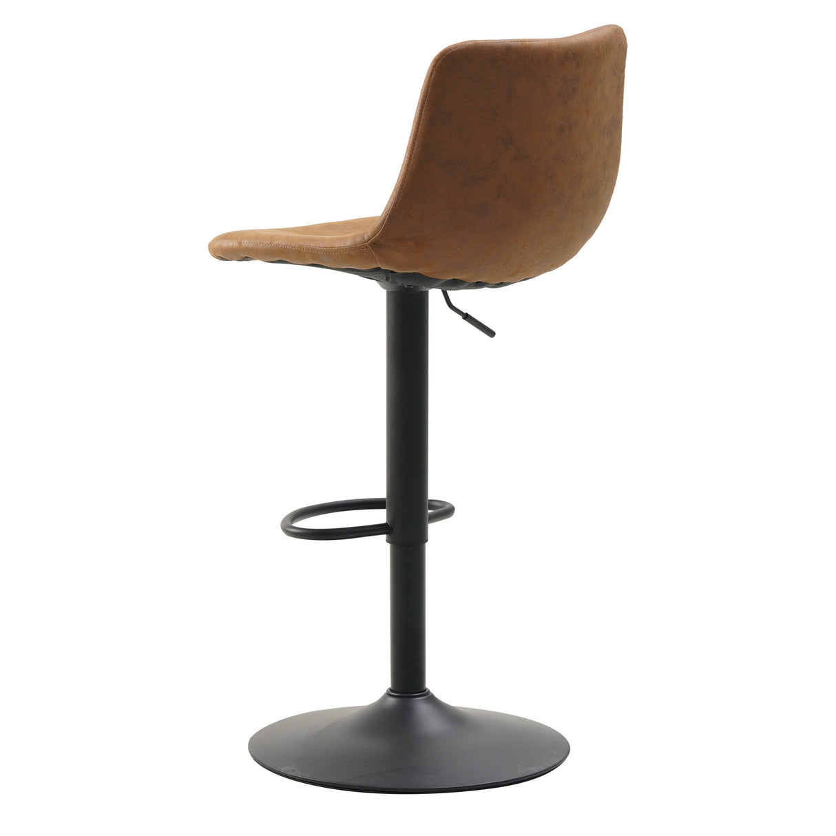 Barstol Boran Dimehouse Cognac LxBxH 55x54x53 Øko-læder Hvid foto diagonalt set bagfra