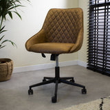 Kontorstol Emily Microfibre Dimehouse Cognac LxBxH 75x61x52 Mikrofiber Atmosfærisk foto diagonalt set forfra