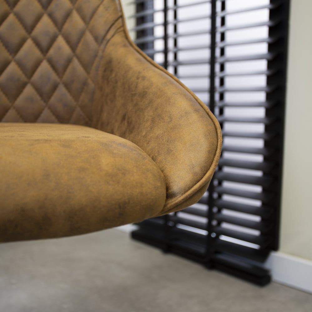 Kontorstol Emily Microfibre Dimehouse Cognac LxBxH 75x61x52 Mikrofiber Atmosfærisk fotodetalje