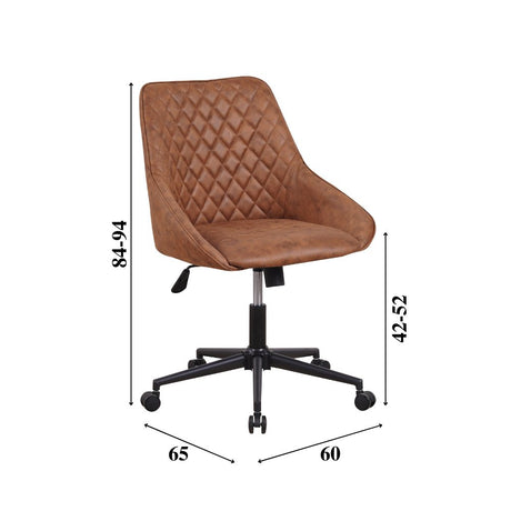 Kontorstol Emily Microfibre Dimehouse Cognac LxBxH 75x61x52 Mikrofiber Hvid fotostørrelsesangivelse