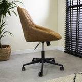 Kontorstol Emily Microfibre Dimehouse Cognac LxBxH 75x61x52 Mikrofiber Atmosfærisk foto set fra siden