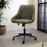 Kontorstol Emily Microfibre Dimehouse Grøn LxBxH 75x61x52 mikrofiber Atmosfærisk foto diagonalt set forfra