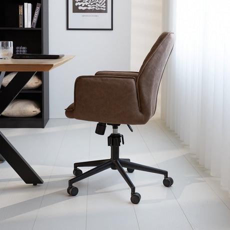 Kontorstol Novan Dimehouse Taupe LxBxH 72x63x58 Stof Atmosfærisk foto fra siden