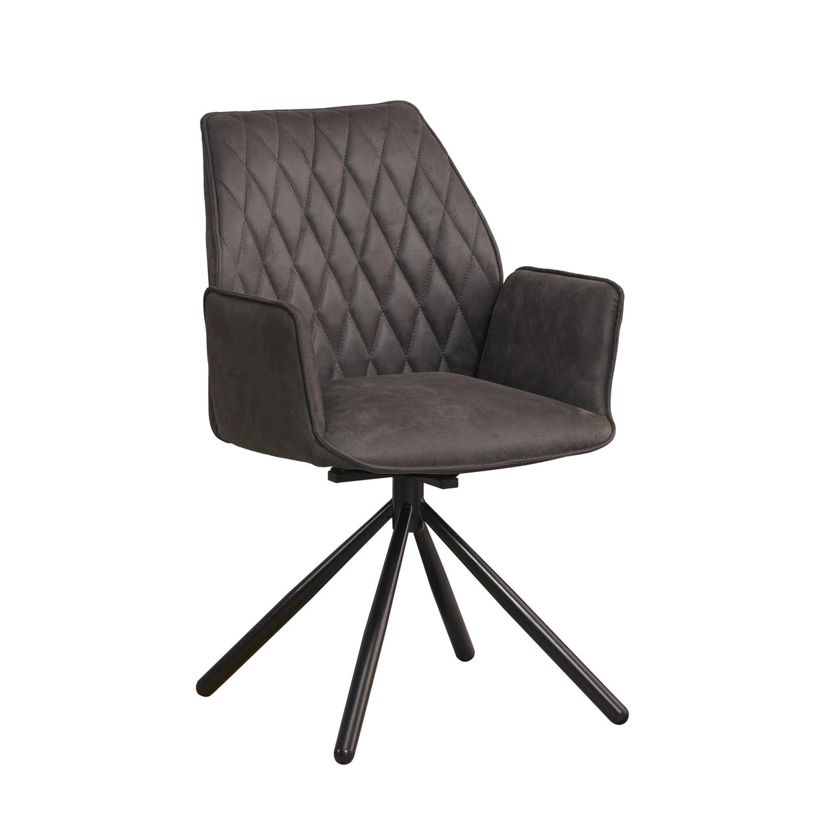 Spisestuestol Novan Microfiber Dimehouse Antracit LxBxH 71x64x56 Stof Hvid foto diagonalt set forfra