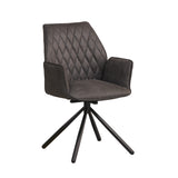 Spisestuestol Novan Microfiber Dimehouse Antracit LxBxH 71x64x56 Stof Hvid foto diagonalt set forfra