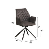 Spisestuestol Novan Microfiber Dimehouse Antracit LxBxH 71x64x56 Stof Hvid fotostørrelsesindikation