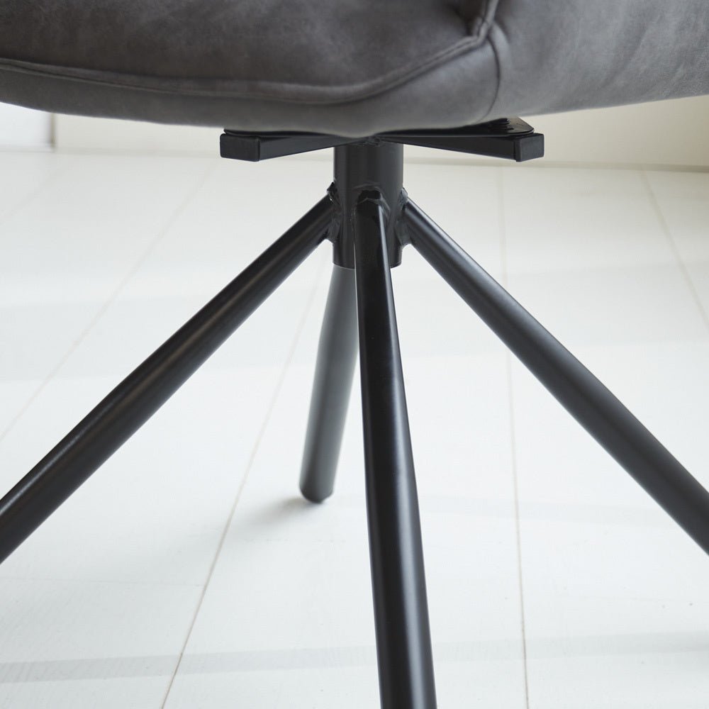 Spisestuestol Novan Microfiber Dimehouse Antracit LxBxH 71x64x56 Stof Atmosfærisk fotodetalje