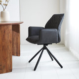 Spisestuestol Novan Microfiber Dimehouse Antracit LxBxH 71x64x56 Stof Atmosfærisk foto set fra siden