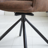 Spisestuestol Novan Microfiber Dimehouse Brun LxBxH 71x64x56 Stof Atmosfærisk fotodetalje