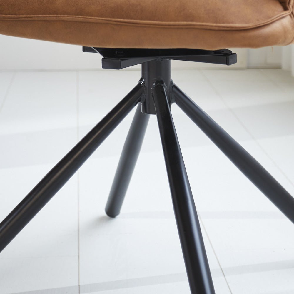 Spisestuestol Novan Microfiber Dimehouse Cognac LxBxH 71x64x56 Stof Atmosfærisk fotodetalje