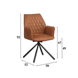 Spisestuestol Novan Microfiber Dimehouse Cognac LxBxH 71x64x56 Stof Hvid fotostørrelsesindikation