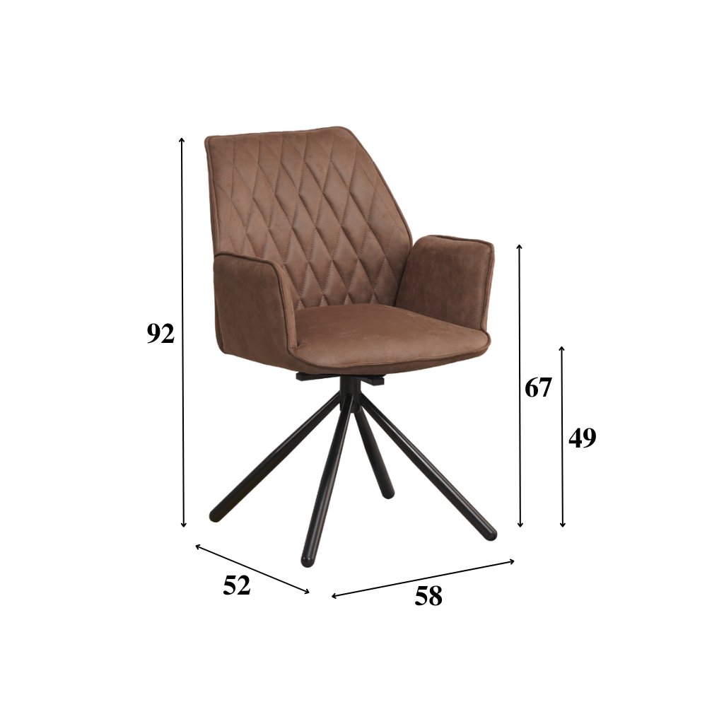 Spisestuestol Novan Microfiber Dimehouse Taupe LxBxH 71x64x56 Stof Hvid fotostørrelsesindikation
