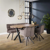 Spisesofa Romy DH Interiør Antracit LxBxH 196x81x58 Velvet Atmosfærisk foto diagonalt set forfra