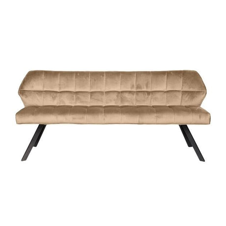 Spisesofa Romy DH Interiør Champagne LxBxH 190x60x48 Velvet White foto set forfra