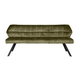Spisestue sofa Romy DH Interiør Grøn LxBxH 188x59x48 Fløjl Hvid foto set forfra
