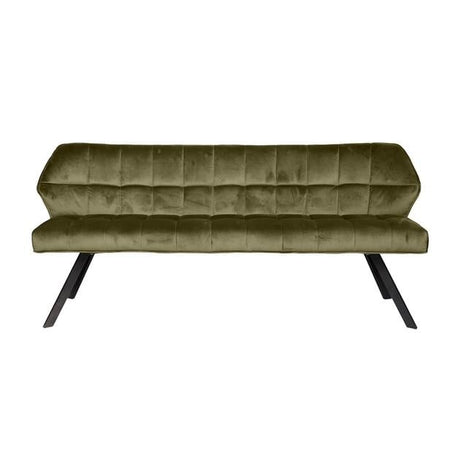 Spisestue sofa Romy DH Interiør Grøn LxBxH 188x59x48 Fløjl Hvid foto set forfra