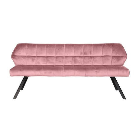 Spisesofa Romy DH Interiør Pink LxBxH 197x82x59 Velvet White foto set forfra