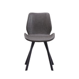Spisestuestol Barry Dimehouse Antracit LxBxH 69x66x48 Kunstlæder Hvidt foto set forfra