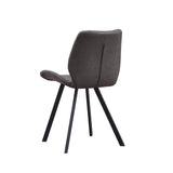 Spisestuestol Barry Dimehouse Antracit LxBxH 69x66x48 Kunstlæder Hvid foto diagonalt set bagfra