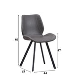 Spisestuestol Barry Dimehouse Antracit LxBxH 69x66x48 Kunstlæder Hvid fotostørrelsesindikation
