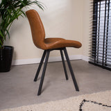 Spisestuestol Barry Dimehouse Cognac LxBxH 69x66x48 Kunstlæder Atmosfærisk foto set fra siden