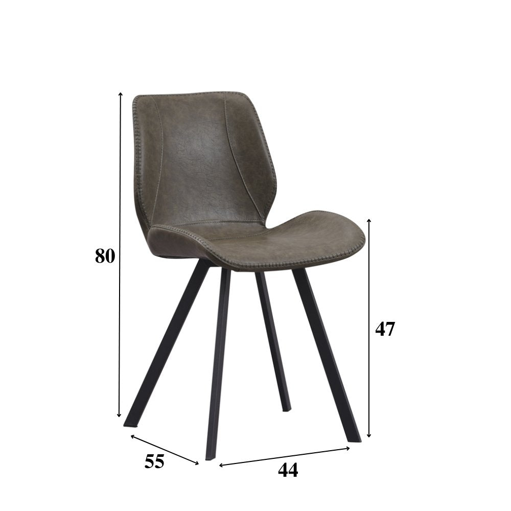 Spisestuestol Barry Dimehouse Grøn LxBxH 69x66x48 Kunstlæder Hvid fotostørrelsesangivelse