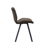 Spisestuestol Barry Dimehouse Grøn LxBxH 69x66x48 Kunstlæder Hvid foto fra siden