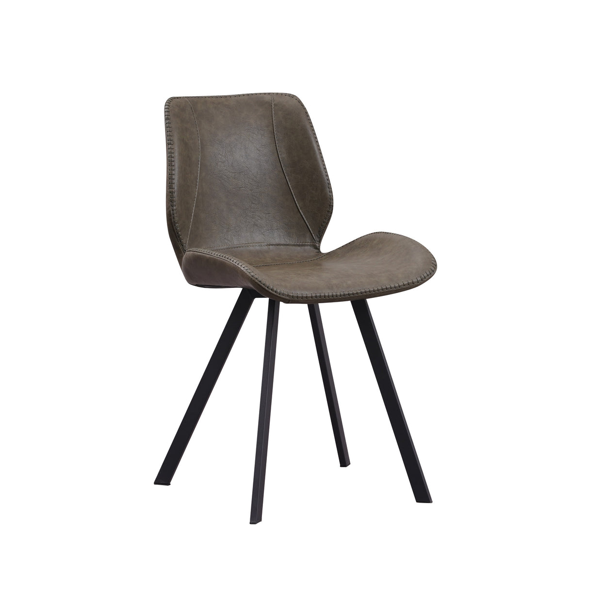 Spisestuestol Barry Dimehouse Grøn LxBxH 69x66x48 Kunstlæder Hvid foto diagonalt set forfra