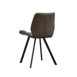 Spisestuestol Barry Dimehouse Grøn LxBxH 69x66x48 Kunstlæder Hvid foto diagonalt set bagfra