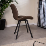 Spisestuestol Barry Dimehouse Taupe LxBxH 69x66x48 Kunstlæder Atmosfærisk foto set fra siden