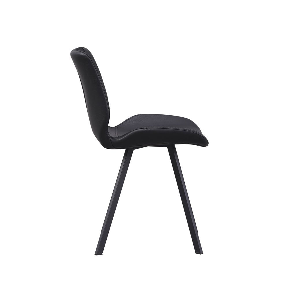 Spisestuestol Barry Dimehouse Sort LxBxH 69x66x48 Kunstlæder Hvid foto fra siden