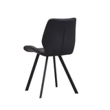 Spisestuestol Barry Dimehouse Sort LxBxH 69x66x48 Kunstlæder Hvid foto diagonalt set bagfra